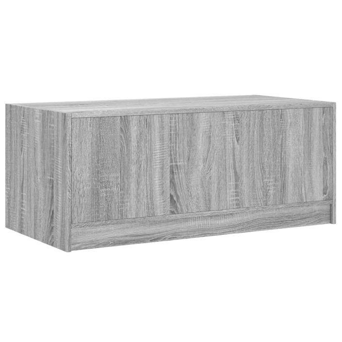 Table basse avec portes en verre sonoma gris 102x50x42 cm - Photo n°8