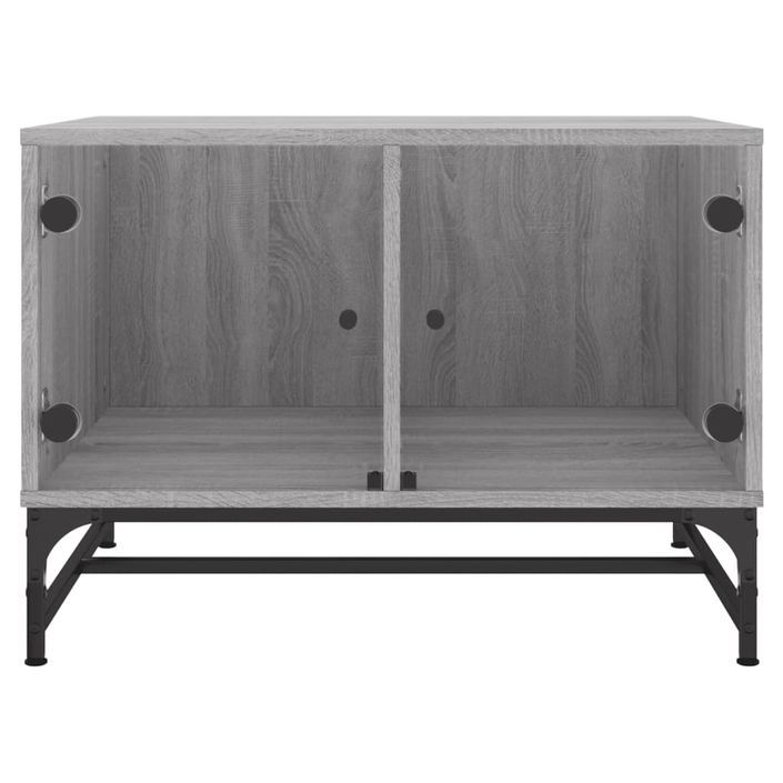 Table basse avec portes en verre sonoma gris 68,5x50x50 cm - Photo n°5
