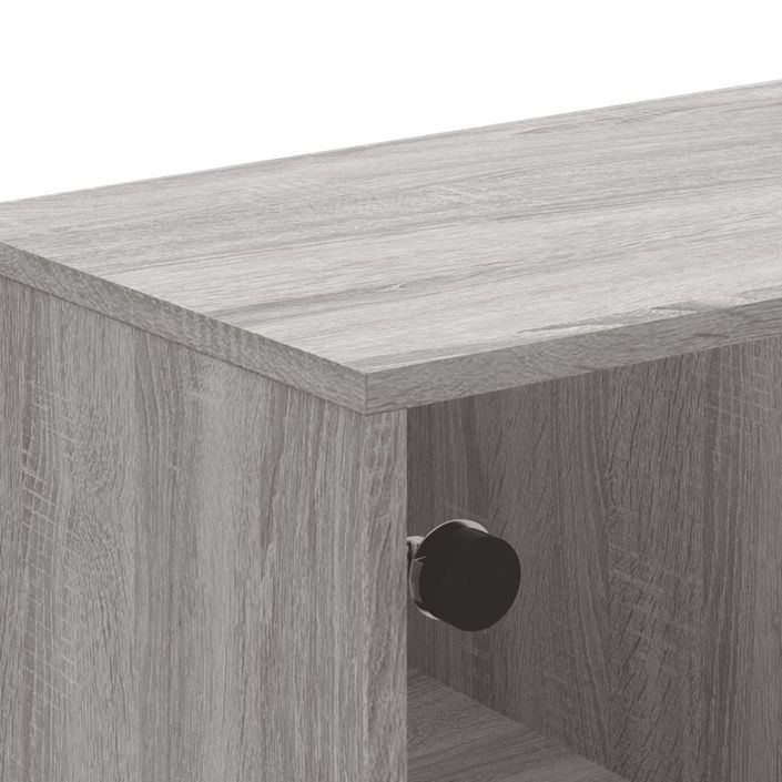Table basse avec portes en verre sonoma gris 68,5x50x50 cm - Photo n°8