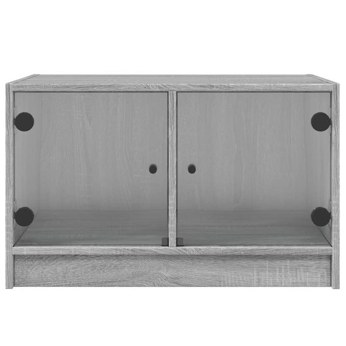 Table basse avec portes en verre sonoma gris 68x50x42 cm - Photo n°6