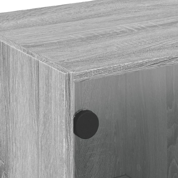 Table basse avec portes en verre sonoma gris 68x50x42 cm - Photo n°9
