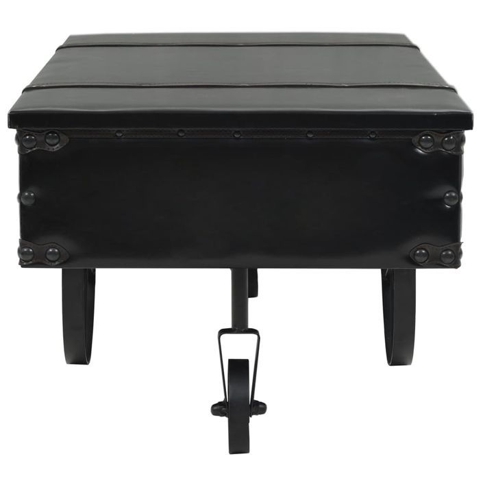 Table basse avec roulettes noir 110x52x43 cm bois d'ingénierie - Photo n°3