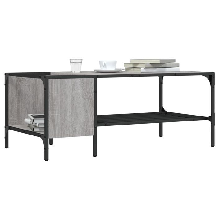 Table basse avec support sonoma gris 100x51x40 cm - Photo n°1