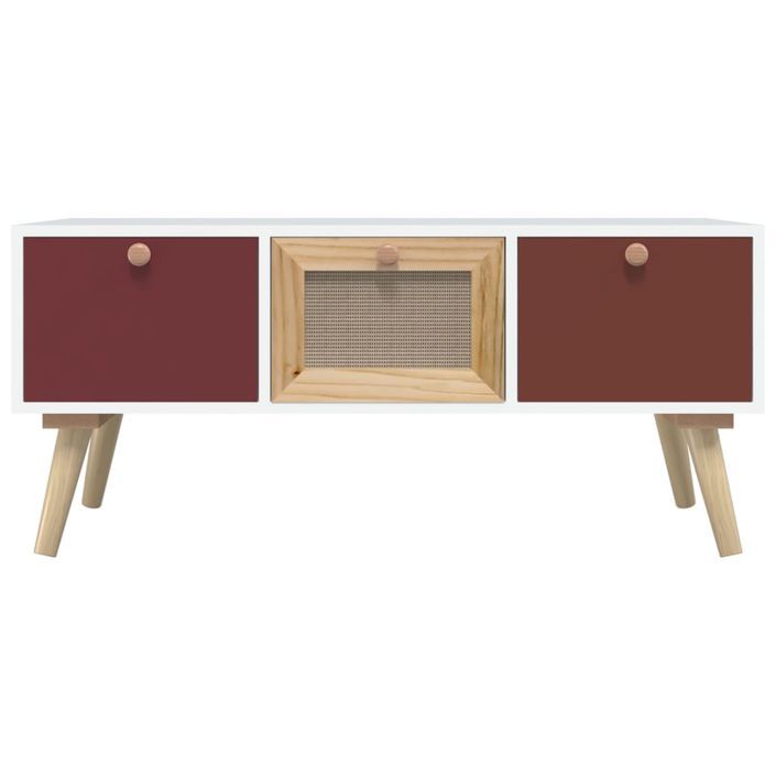 Table basse avec tiroirs 80x40x35,5 cm bois d'ingénierie - Photo n°5