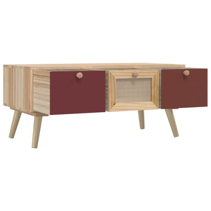 Table basse avec tiroirs 80x40x35,5 cm bois d'ingénierie - Photo n°4