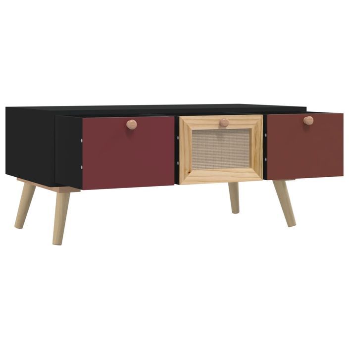 Table basse avec tiroirs 80x40x35,5 cm bois d'ingénierie - Photo n°4