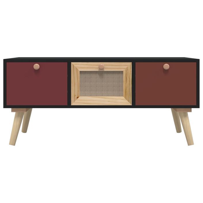 Table basse avec tiroirs 80x40x35,5 cm bois d'ingénierie - Photo n°5