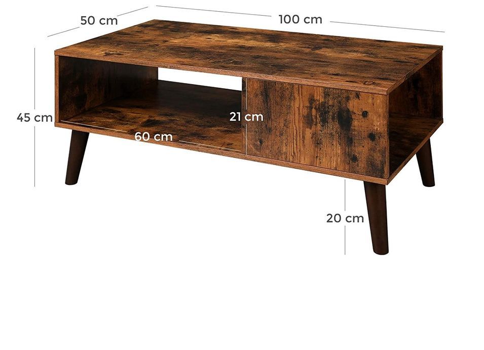 Table basse avec une niche marron vintage style industriel Kaza 100 cm - Photo n°6