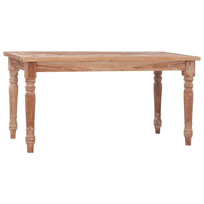 Table basse Batavia 90x50x45 cm Blanchie Bois de teck solide - Photo n°1