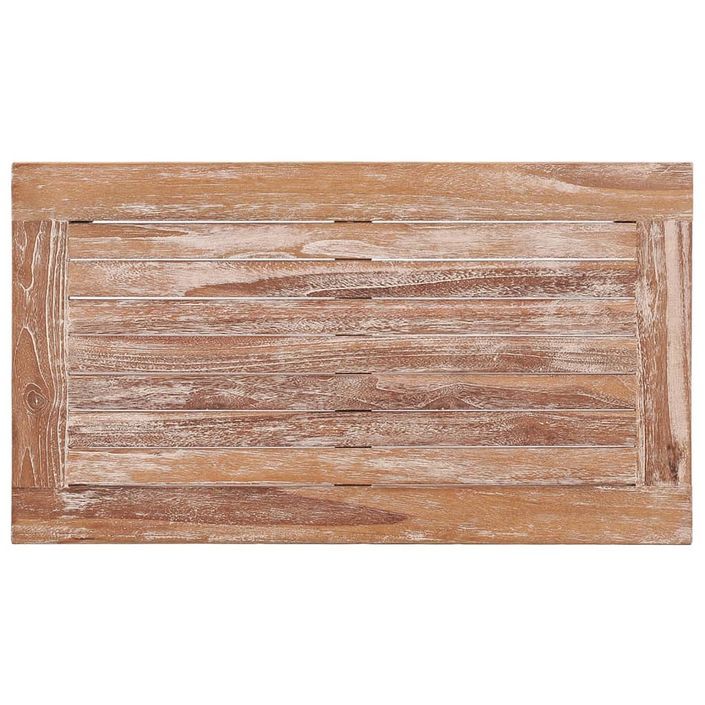 Table basse Batavia 90x50x45 cm Blanchie Bois de teck solide - Photo n°4