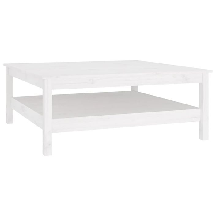 Table basse Blanc 100x100x40 cm Bois massif de pin - Photo n°2