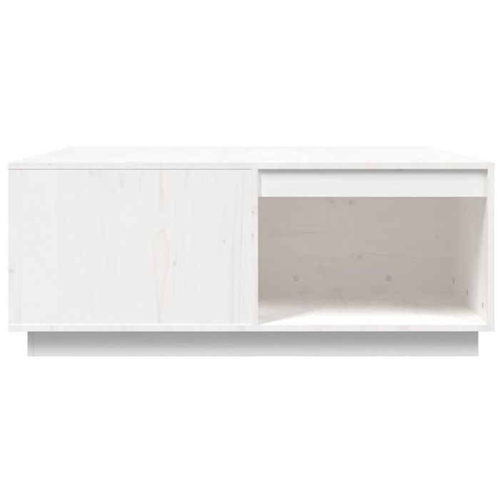 Table basse Blanc 100x101x40,5 cm Bois massif de pin - Photo n°6