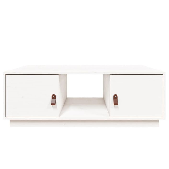 Table basse Blanc 100x50x35 cm Bois massif de pin - Photo n°6