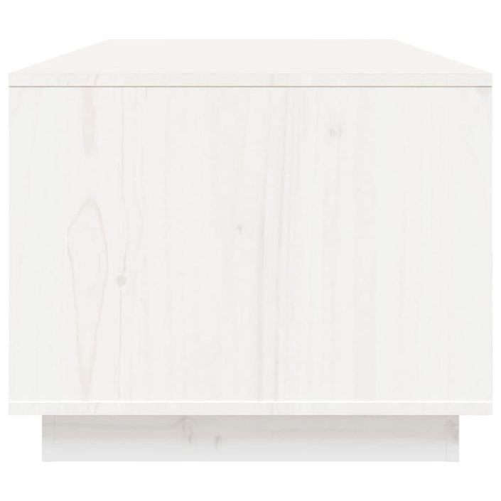 Table basse Blanc 100x50x41 cm Bois massif de pin - Photo n°7