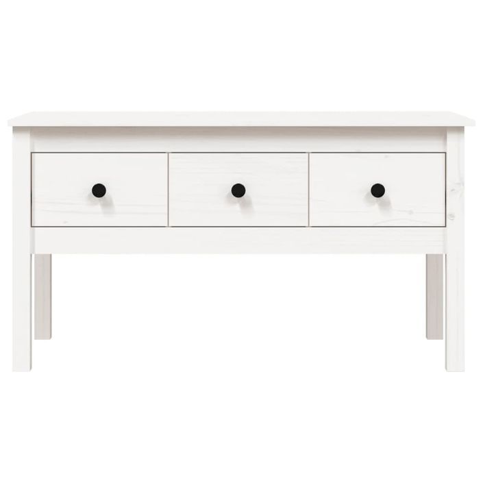 Table basse Blanc 102x49x55 cm Bois massif de pin - Photo n°6