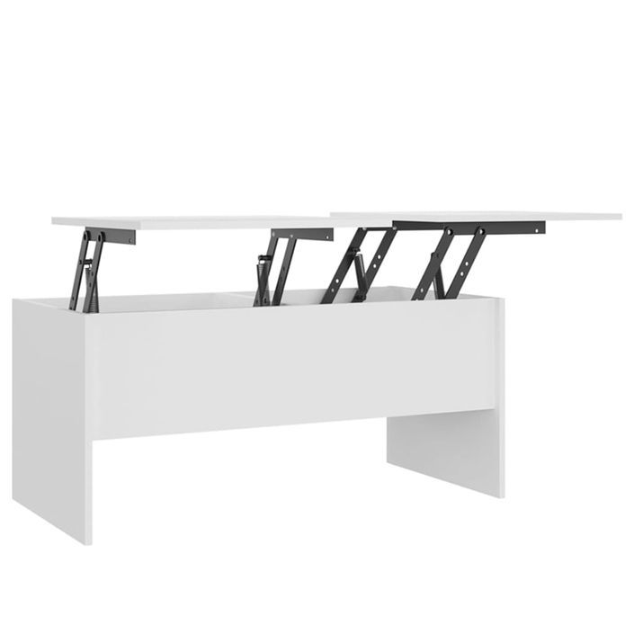 Table basse Blanc 102x50,5x46,5 cm Bois d'ingénierie - Photo n°1
