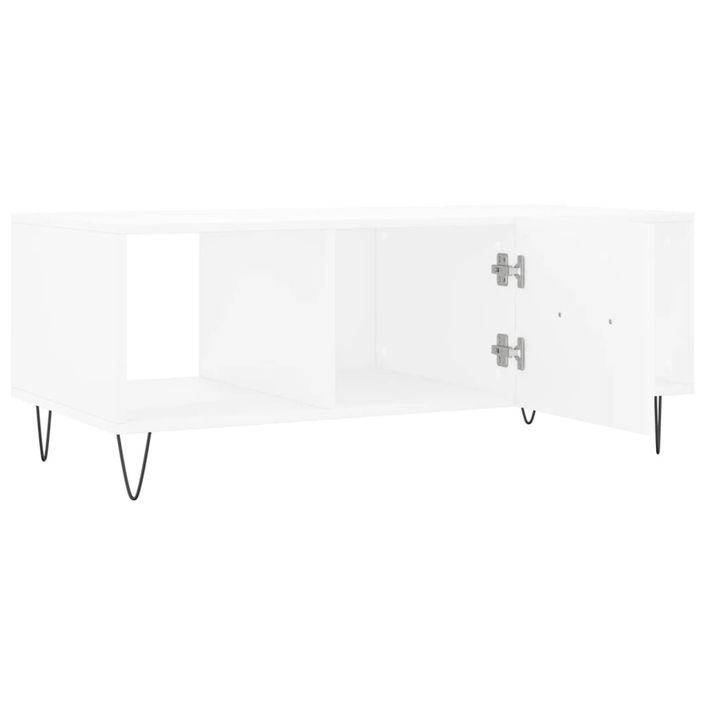 Table basse blanc 102x50x40 cm bois d'ingénierie - Photo n°6