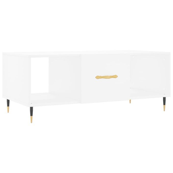 Table basse blanc 102x50x40 cm bois d'ingénierie - Photo n°2