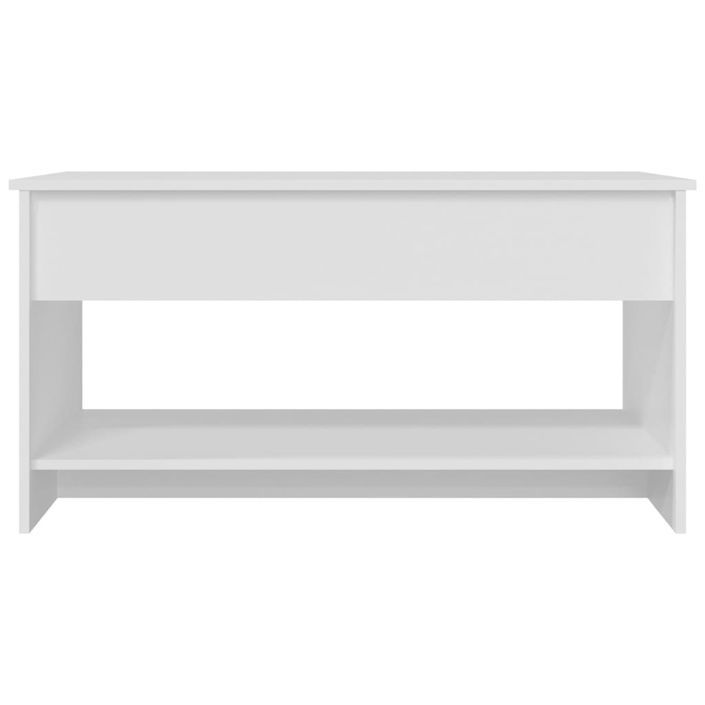 Table basse Blanc 102x50x52,5 cm Bois d'ingénierie - Photo n°5