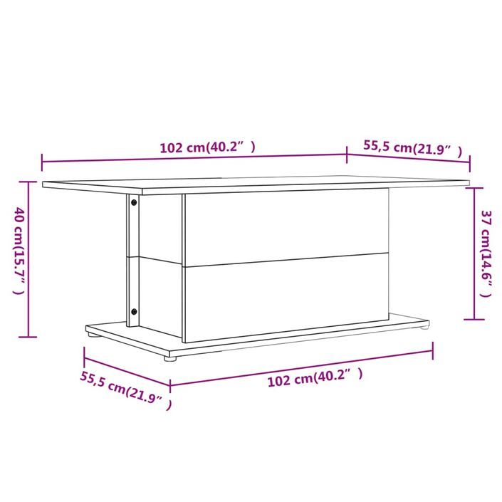 Table basse Blanc 102x55,5x40 cm - Photo n°5