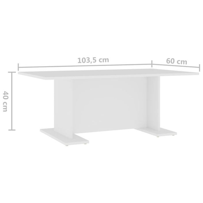 Table basse Blanc 103,5x60x40 cm - Photo n°6