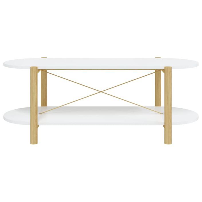 Table basse Blanc 110x48x40 cm Bois d'ingénierie - Photo n°5