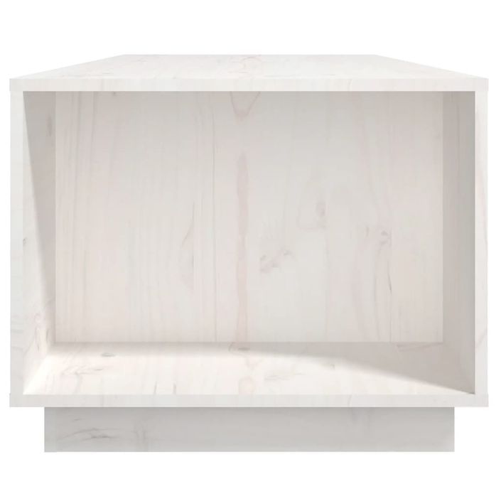 Table basse Blanc 110x50x40 cm Bois massif de pin - Photo n°7