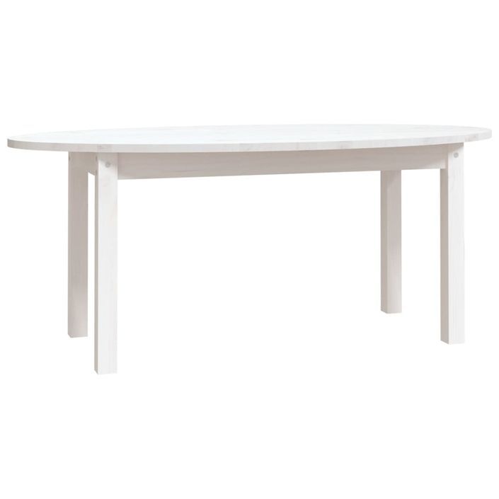 Table basse Blanc 110x55x45 cm Bois massif de pin - Photo n°1