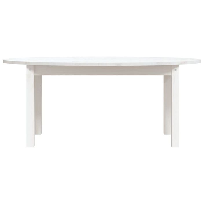 Table basse Blanc 110x55x45 cm Bois massif de pin - Photo n°5