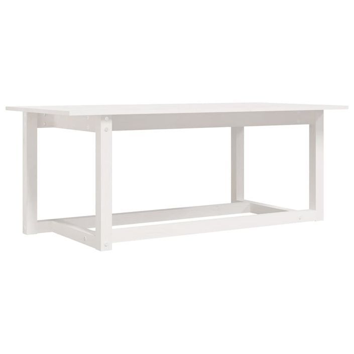 Table basse Blanc 110x55x45 cm Bois massif de pin - Photo n°2