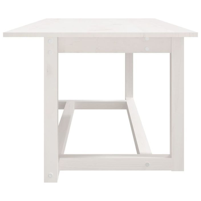 Table basse Blanc 110x55x45 cm Bois massif de pin - Photo n°4