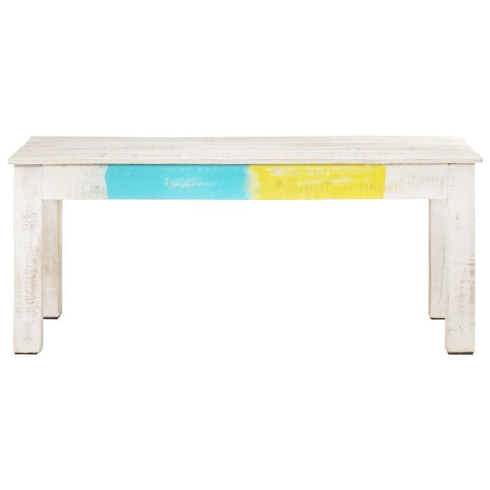 Table basse Blanc 110x60x45 cm Bois de manguier massif - Photo n°2