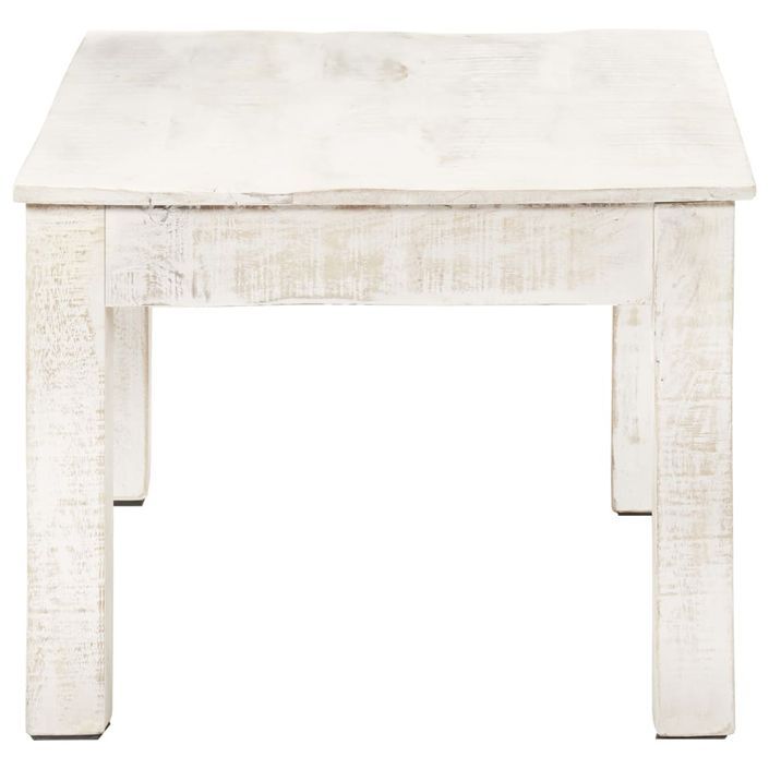 Table basse Blanc 110x60x45 cm Bois de manguier massif - Photo n°3