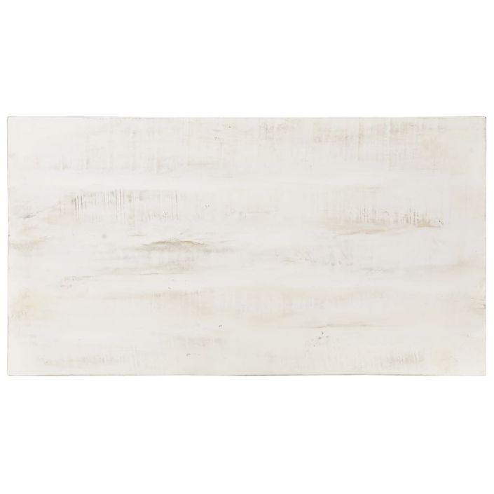 Table basse Blanc 110x60x45 cm Bois de manguier massif - Photo n°4