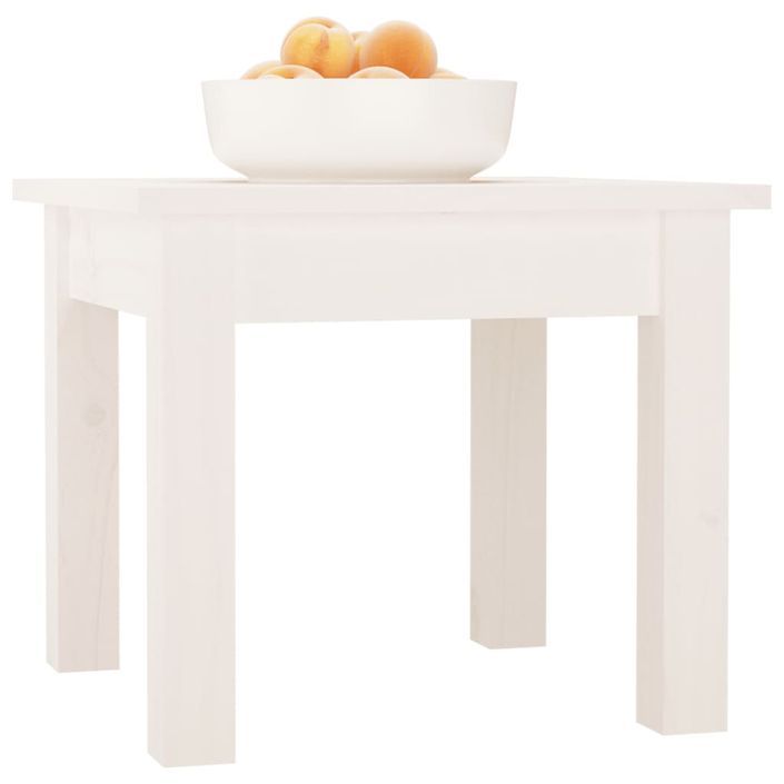 Table basse Blanc 35x35x30 cm Bois massif de pin - Photo n°4