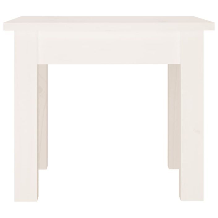 Table basse Blanc 35x35x30 cm Bois massif de pin - Photo n°5