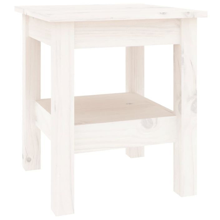 Table basse Blanc 35x35x40 cm Bois massif de pin - Photo n°2