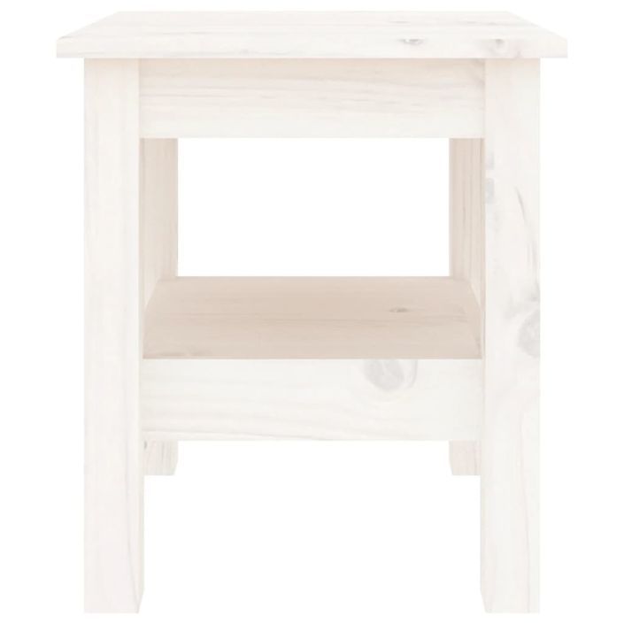 Table basse Blanc 35x35x40 cm Bois massif de pin - Photo n°3