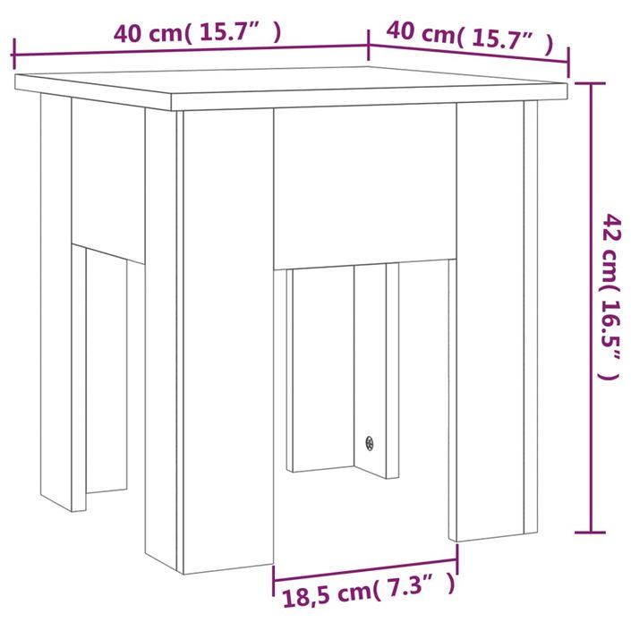 Table basse blanc 40x40x42 cm bois d'ingénierie - Photo n°7