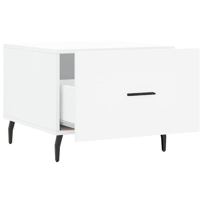 Table basse blanc 50x50x40 cm bois d'ingénierie - Photo n°6