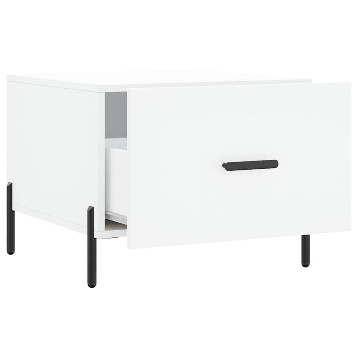 Table basse blanc 50x50x40 cm bois d'ingénierie - Photo n°6