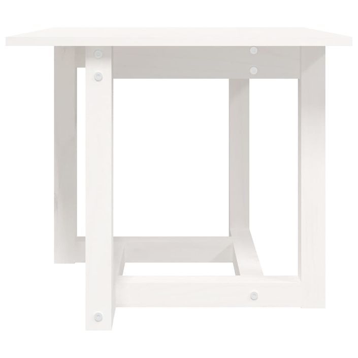 Table basse Blanc 50x50x45 cm Bois massif de pin - Photo n°3