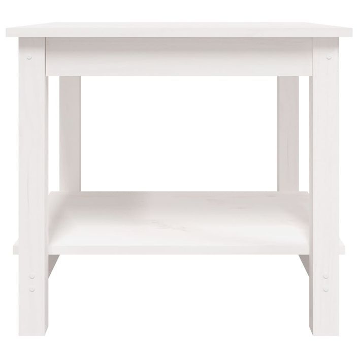 Table basse Blanc 50x50x45 cm Bois massif de pin - Photo n°5