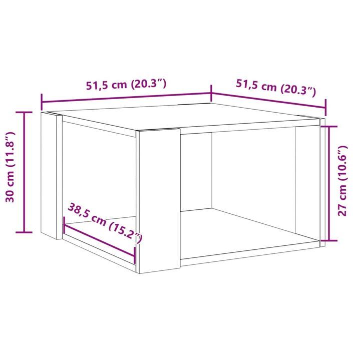 Table basse blanc 51,5x51,5x30 cm bois d'ingénierie - Photo n°9