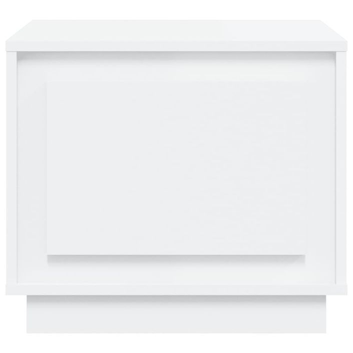Table basse blanc 51x50x44 cm bois d'ingénierie - Photo n°5