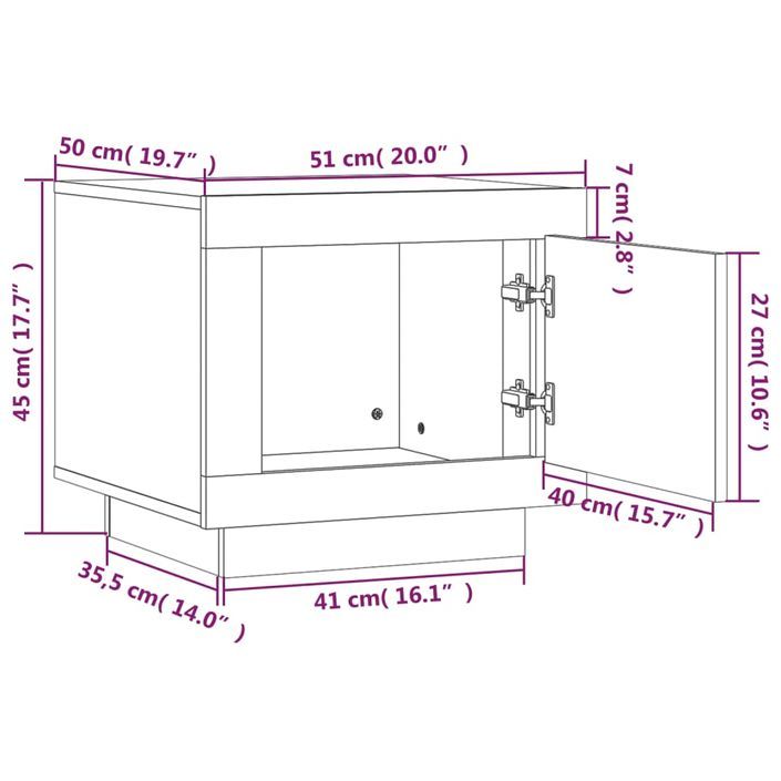 Table basse Blanc 51x50x45 cm Bois d'ingénierie - Photo n°9