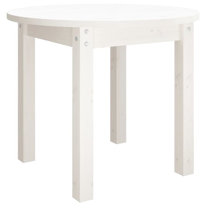 Table basse Blanc Ø 55x45 cm Bois massif de pin - Photo n°1