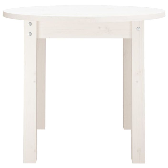 Table basse Blanc Ø 55x45 cm Bois massif de pin - Photo n°5