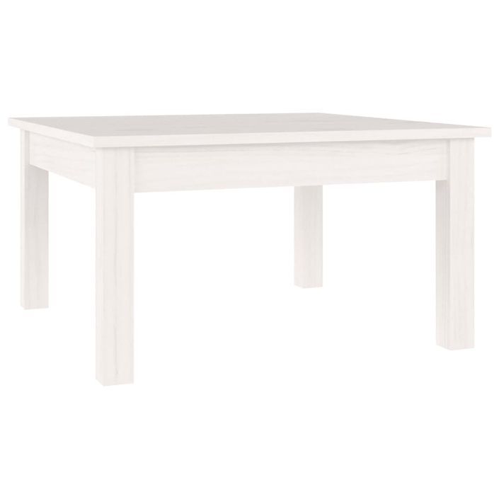 Table basse Blanc 55x55x30 cm Bois massif de pin - Photo n°2