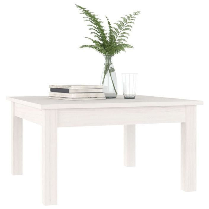 Table basse Blanc 55x55x30 cm Bois massif de pin - Photo n°6